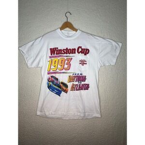 Vintage 1993 NASCAR Winston Cup Series T-Shirt Daytona to Atlanta White XL USA